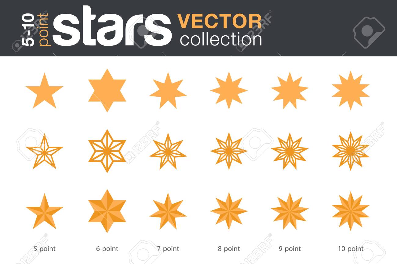Stars Shapes Silhouettes Vector collection. 5, 6, 7, 8, 9, 10-point stars in three styles. - 129514385 Stars Shapes Silhouettes Vector collection. 5, 6, 7, 8, 9, 10-point stars in three styles. - 129514385