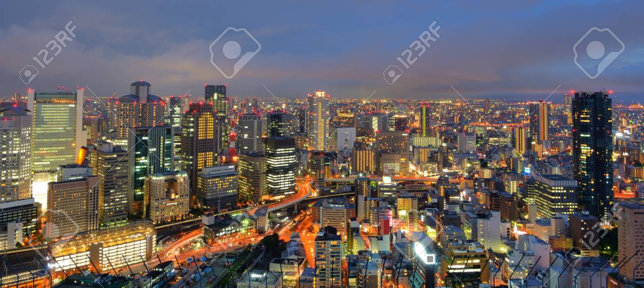 Panorama Of The Umeda Osaka Japan Skyline Stock Photo Picture And Royalty Free Image Image