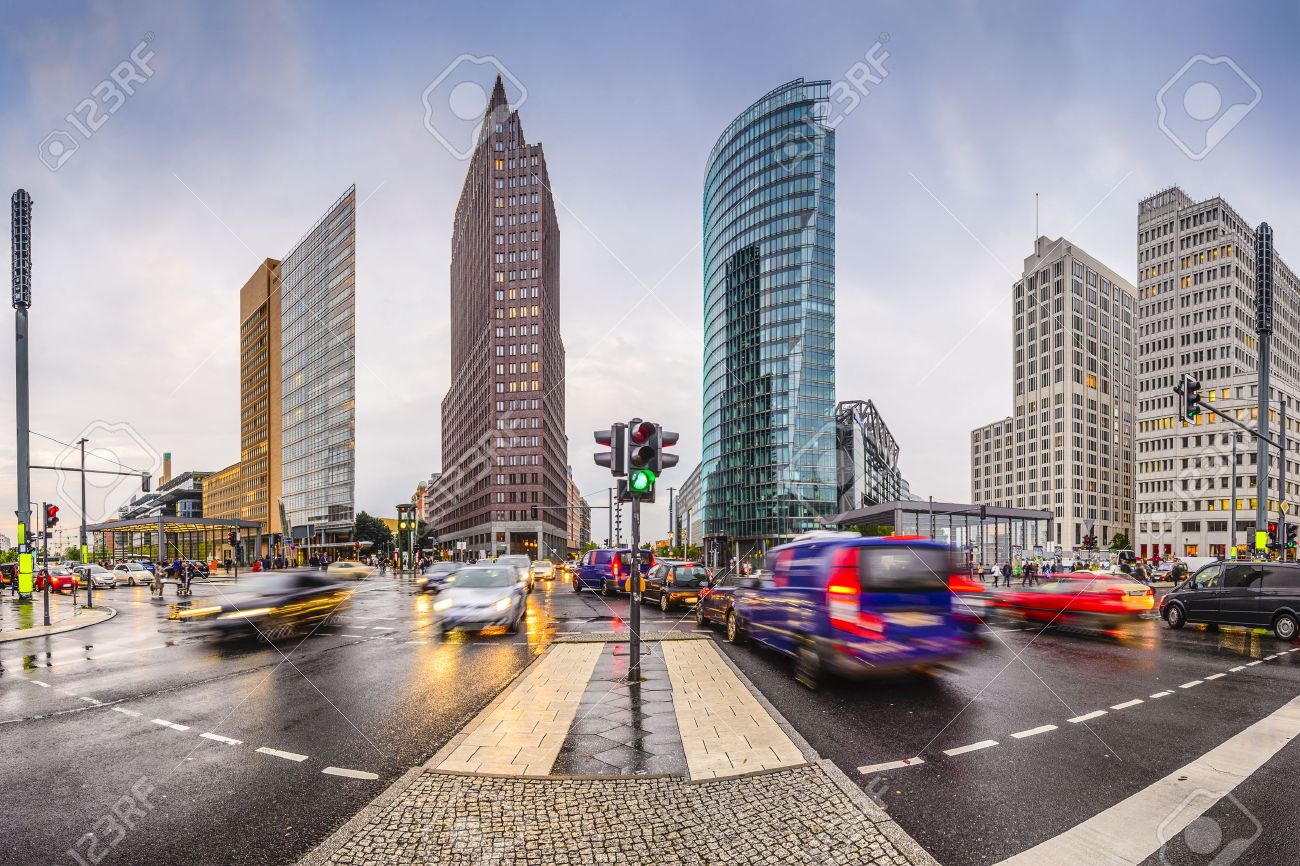 berlin germany city skyline at the potsdamer platz financial