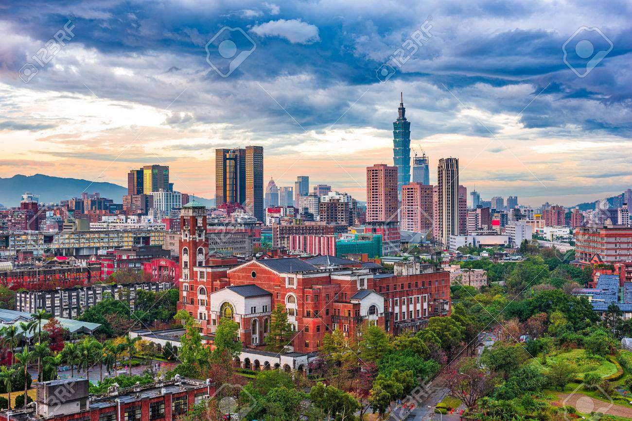 Taipei Taiwan Skyline Over National Taiwan University Stock Photo Picture And Royalty Free Image Image 72929926