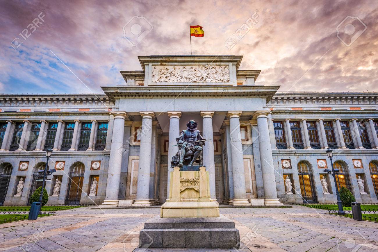 MADRID, SPAIN - NOVEMBER 18, 2014: The Prado Museum facade. Established in 1819, the museum is considered the best collection of Spanish art and one of the world's finest collections of European art. - 81825908 MADRID, SPAIN - NOVEMBER 18, 2014: The Prado Museum facade. Established in 1819, the museum is considered the best collection of Spanish art and one of the world's finest collections of European art. - 81825908