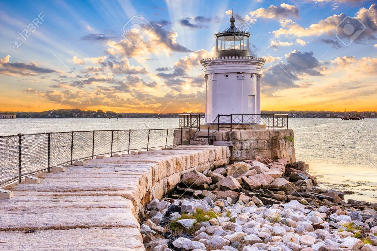 South Portland, Maine, USA at the Portland Breakwater Light. - 90362244 South Portland, Maine, USA at the Portland Breakwater Light. - 90362244