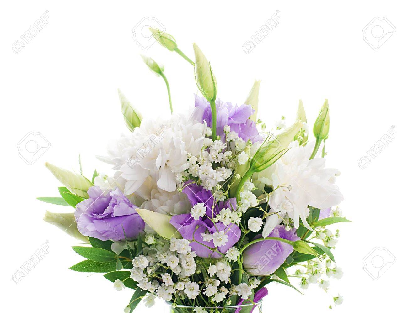 Bouquet De Mariée De Fleurs Blanches Et Roses