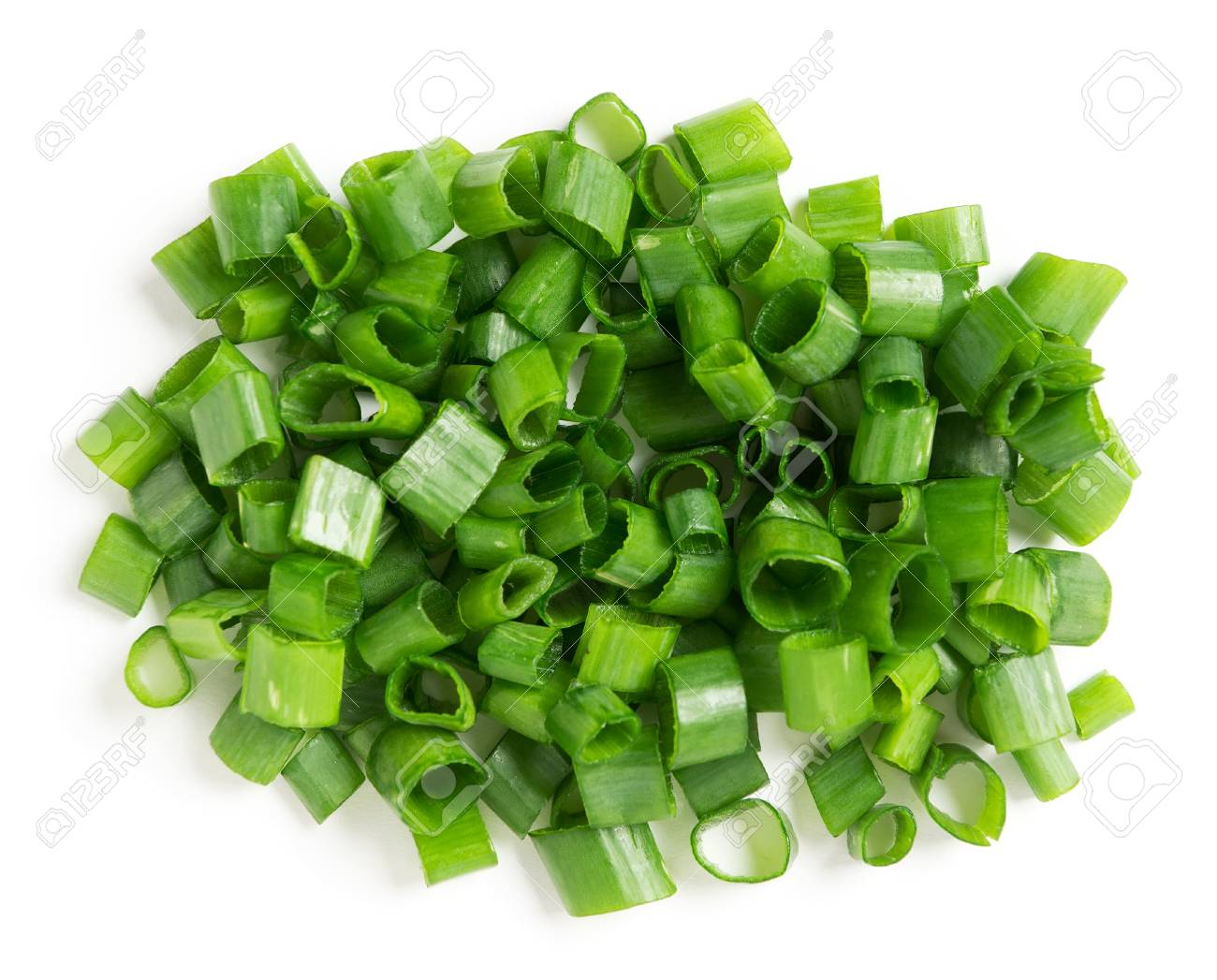 Chopped Green Onions On White Background Stock Photo, Picture And Royalty  Free Image. Image 30954575.