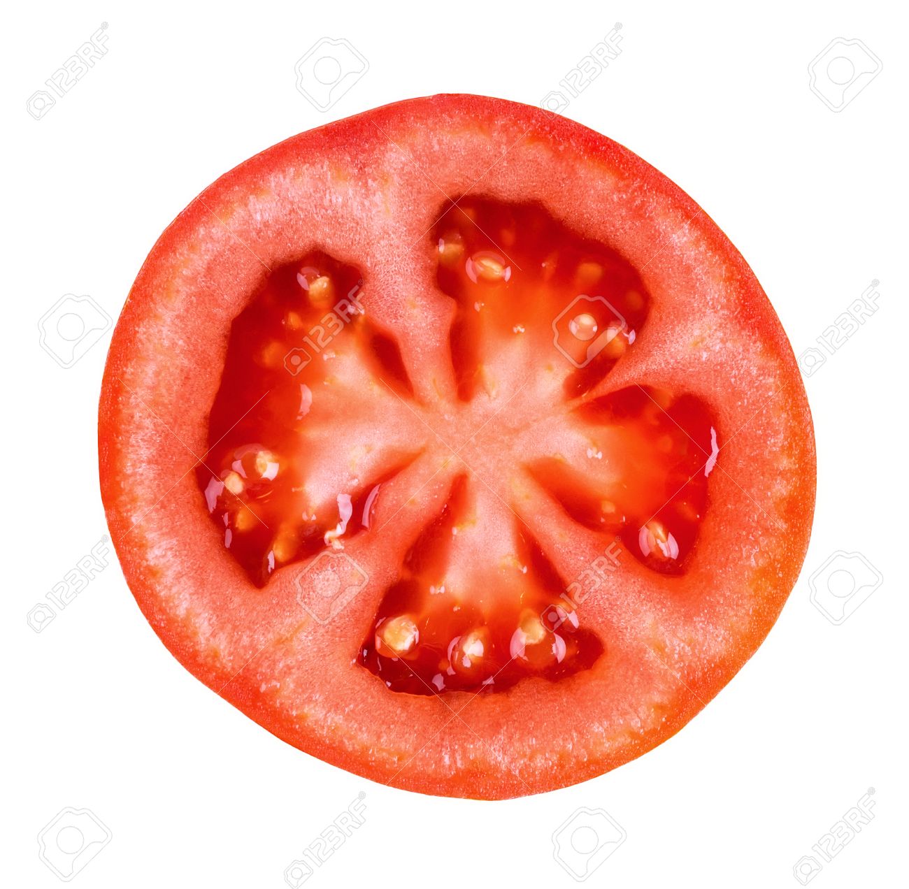 tomato slice on white