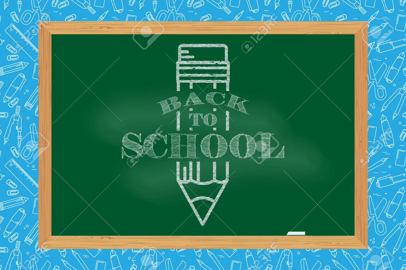 Vettoriale Bentornati A Scuola Di Design Per Biglietto Di Auguri Pubblicita Promozione Manifesto Volantino Blog Articolo Social Media Di Marketing O Banner Back To School Sfondo Tipografico Sulla Lavagna Image