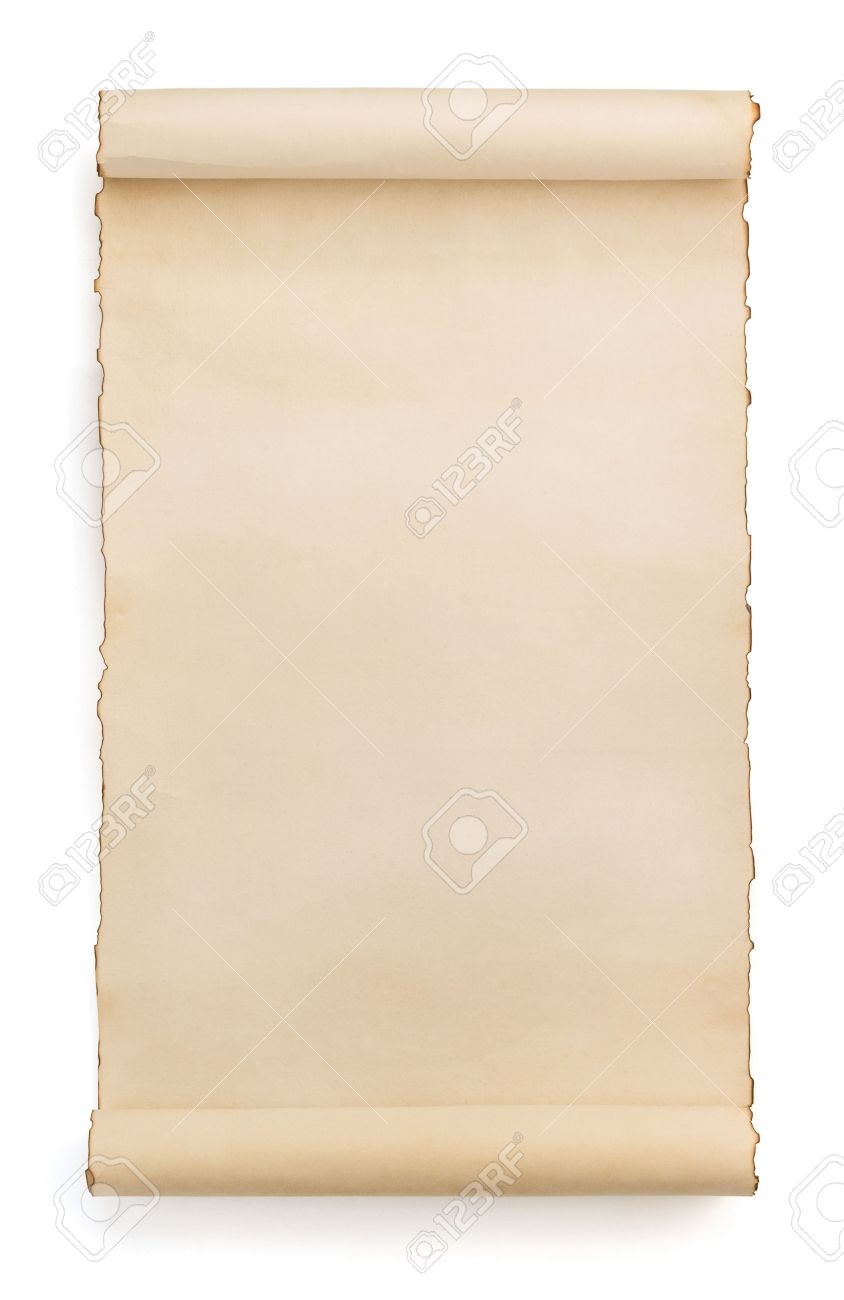parchment scroll isolated on white background stock photo picture