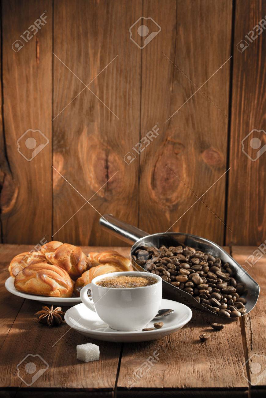 cup of coffee on wooden background - 43290877 cup of coffee on wooden background - 43290877