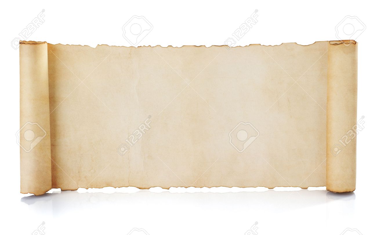 parchment scroll isolated on white background stock photo picture