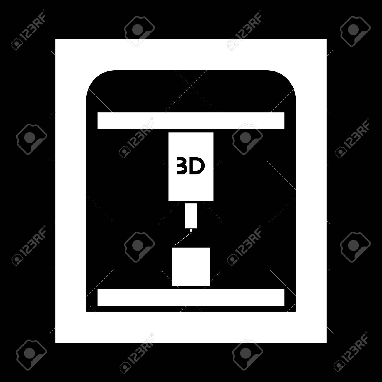 3d プリンタそれはアイコンです フラットスタイル のイラスト素材 ベクタ Image