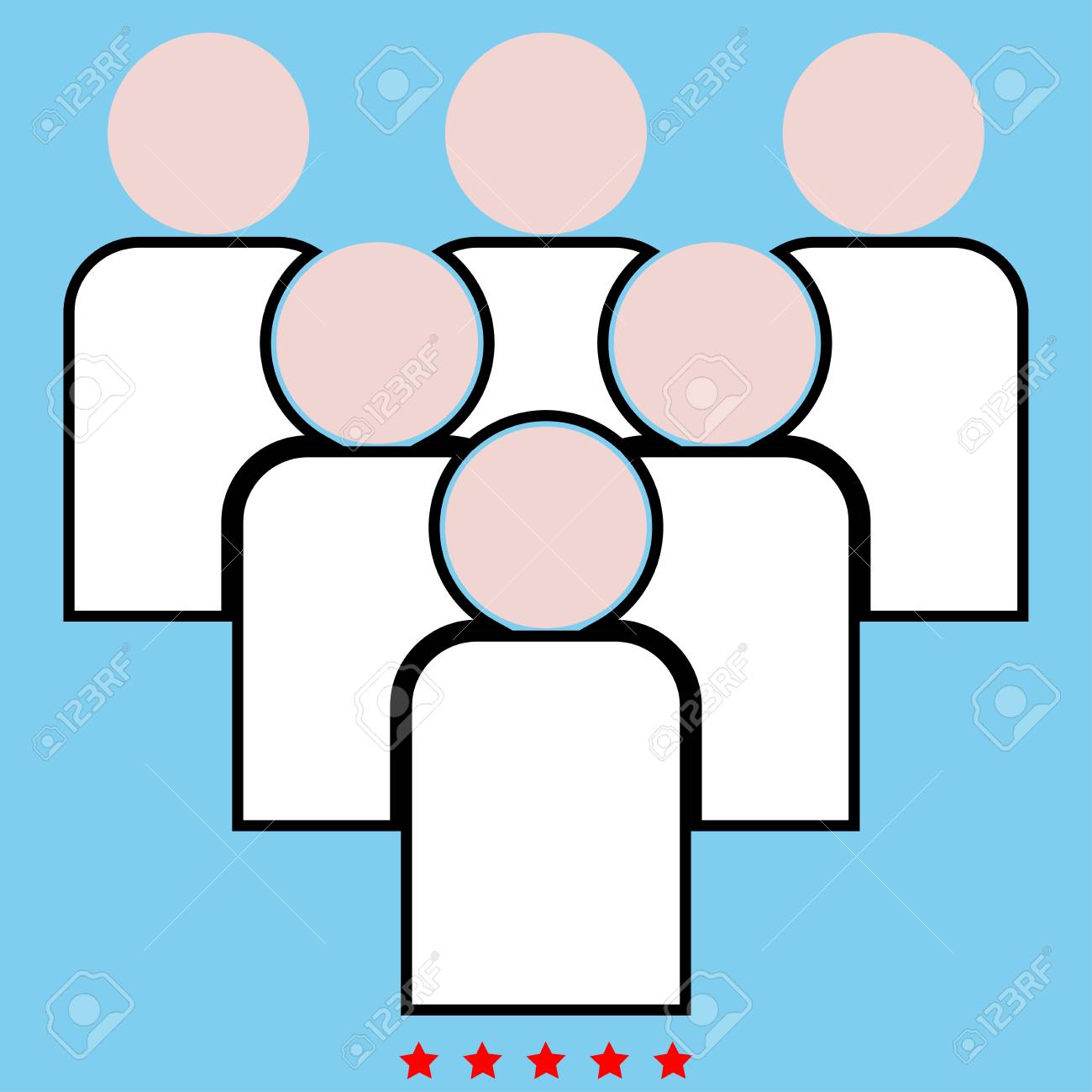 チームコンセプトアイコンイラストカラーフィルシンプルなスタイルで一緒に働く のイラスト素材 ベクタ Image