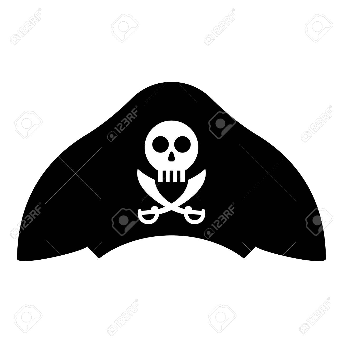 Calavera pirata ilustración para prendas de vestir