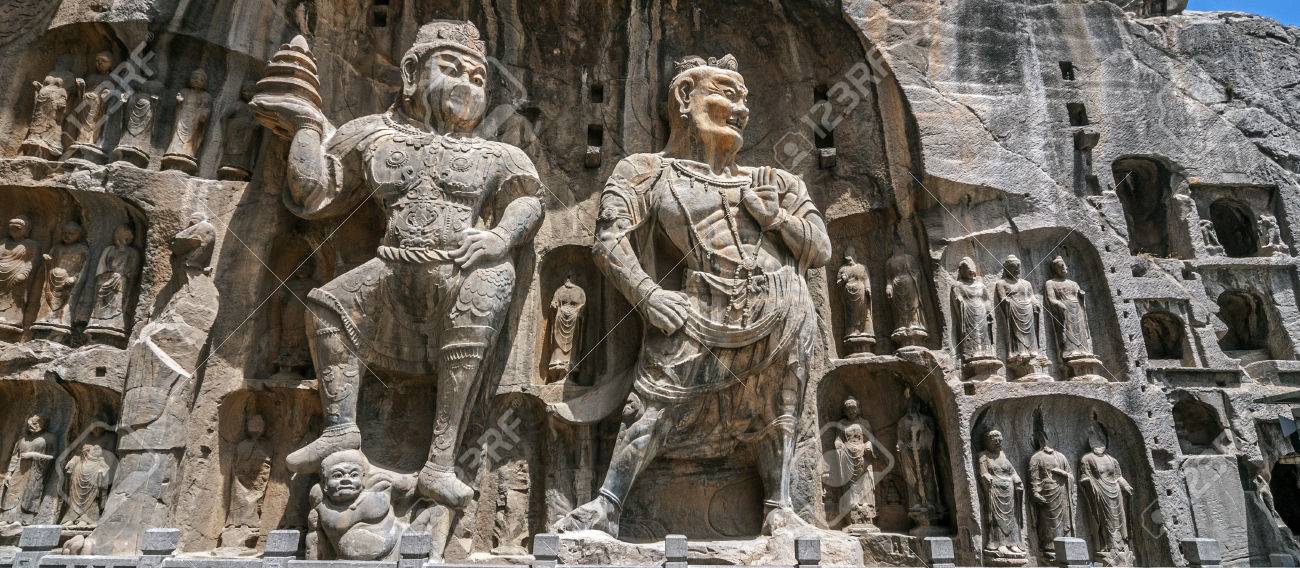 石仏 石像 龍門石窟仏像 禅意造景 応接間 玄関 書斎茶卓 仏堂