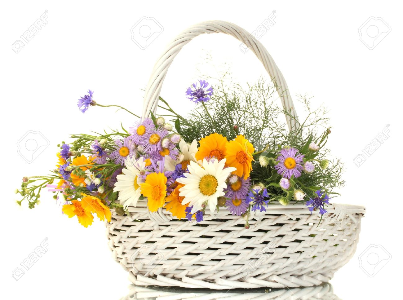 Image result for basket of wild flowers