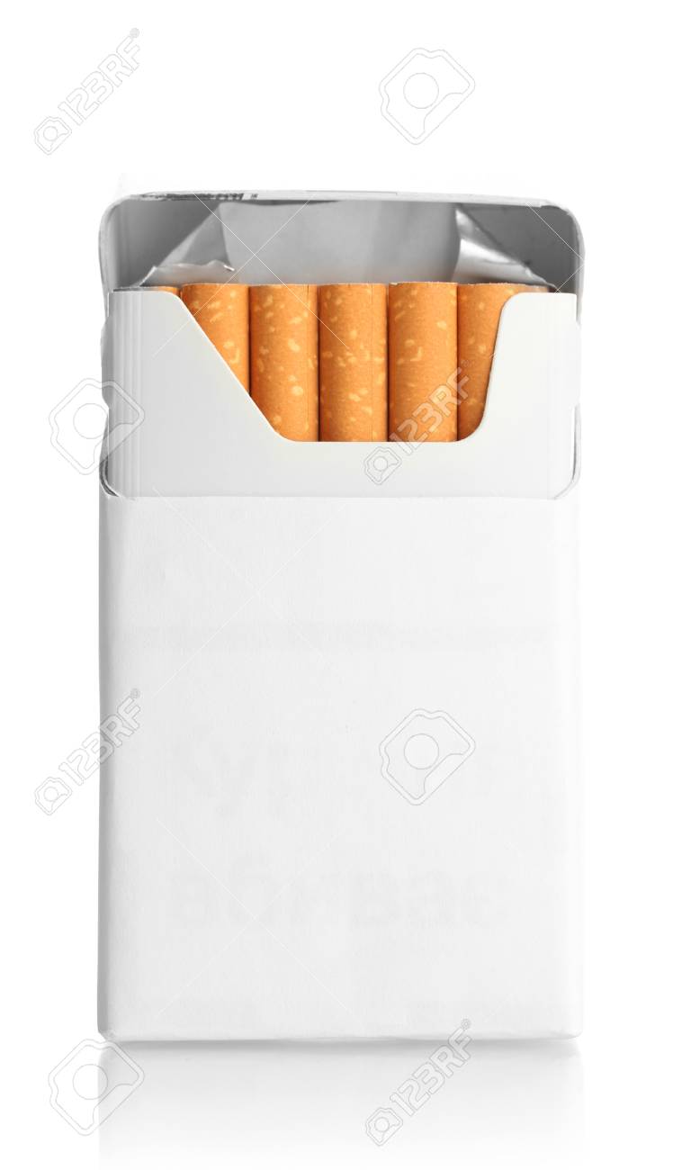 box of cigarettes isolated on a white stock photo picture and box of cigarettes