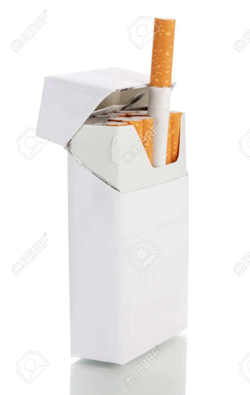 box of cigarettes isolated on a white stock photo picture and box of cigarettes