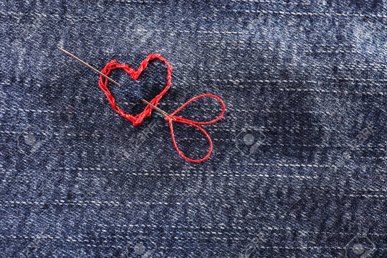 heart embroidered jeans