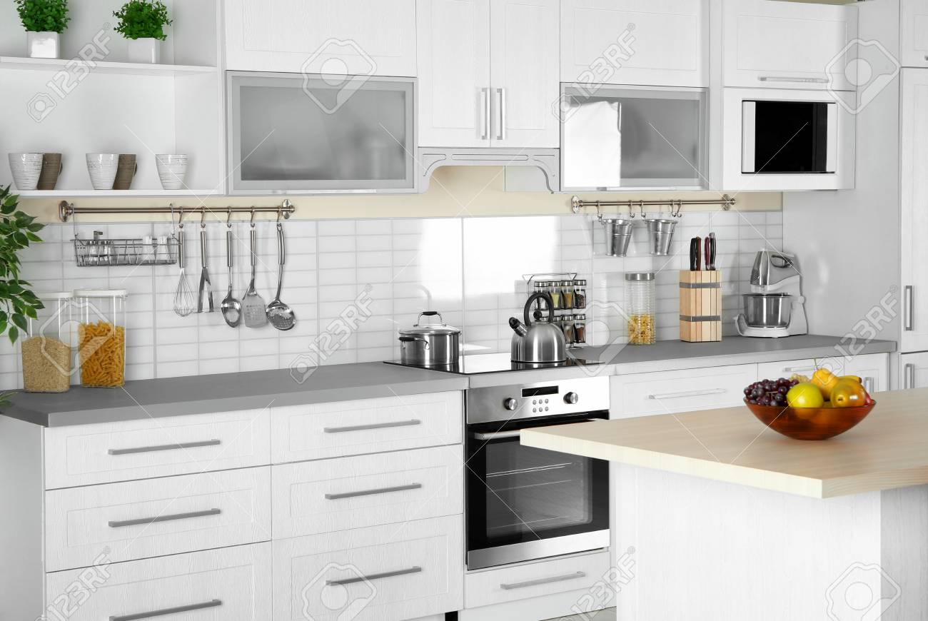Modern Kitchen Interior With Electric And Microwave Oven Stock Photo Picture And Royalty Free Image Image 112547820