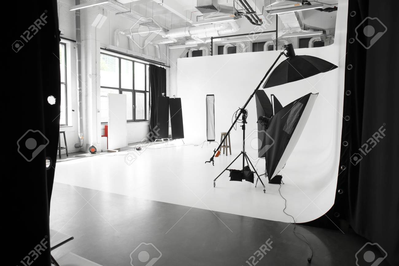 Interior Of Modern Photo Studio With Professional Equipment Stock Photo,  Picture and Royalty Free Image. Image 115469638., image size:1300x866