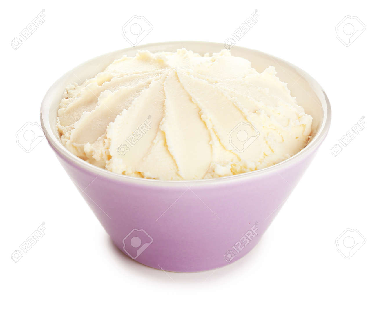 Bowl with tasty cream cheese on white background - 165911847 Bowl with tasty cream cheese on white background - 165911847