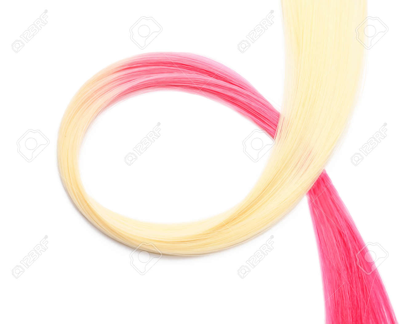 Colorful hair strand on white background - 166513578 Colorful hair strand on white background - 166513578
