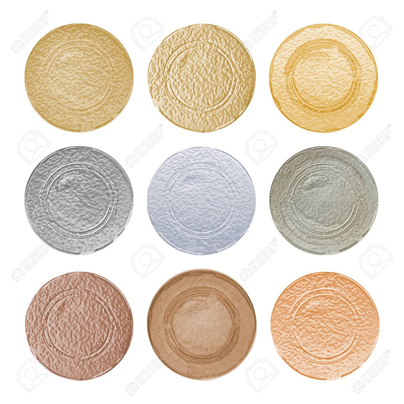 empty vector vintage template for coins or medals with the