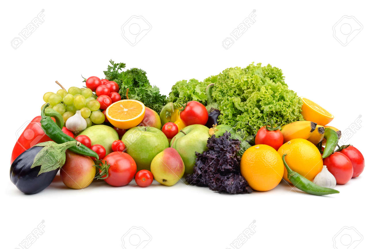 fruits and vegetables isolated on a white background - 53923298 fruits and vegetables isolated on a white background - 53923298