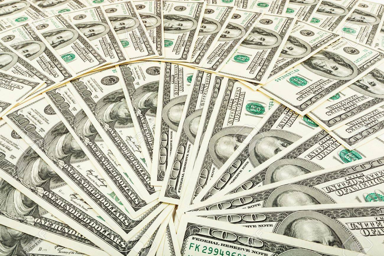 紙のお金と dolar モニターにスクリーン セーバーの紙幣の背景