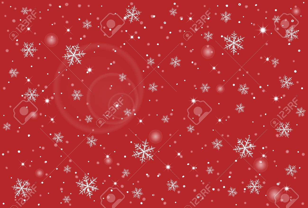 様々 な雪の結晶の抽象的な冬赤背景 のイラスト素材 ベクタ Image