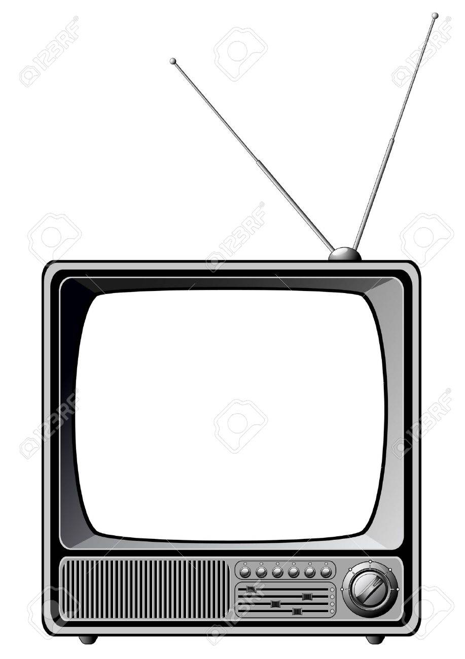 retro tv isolated on white stock vector 6178066