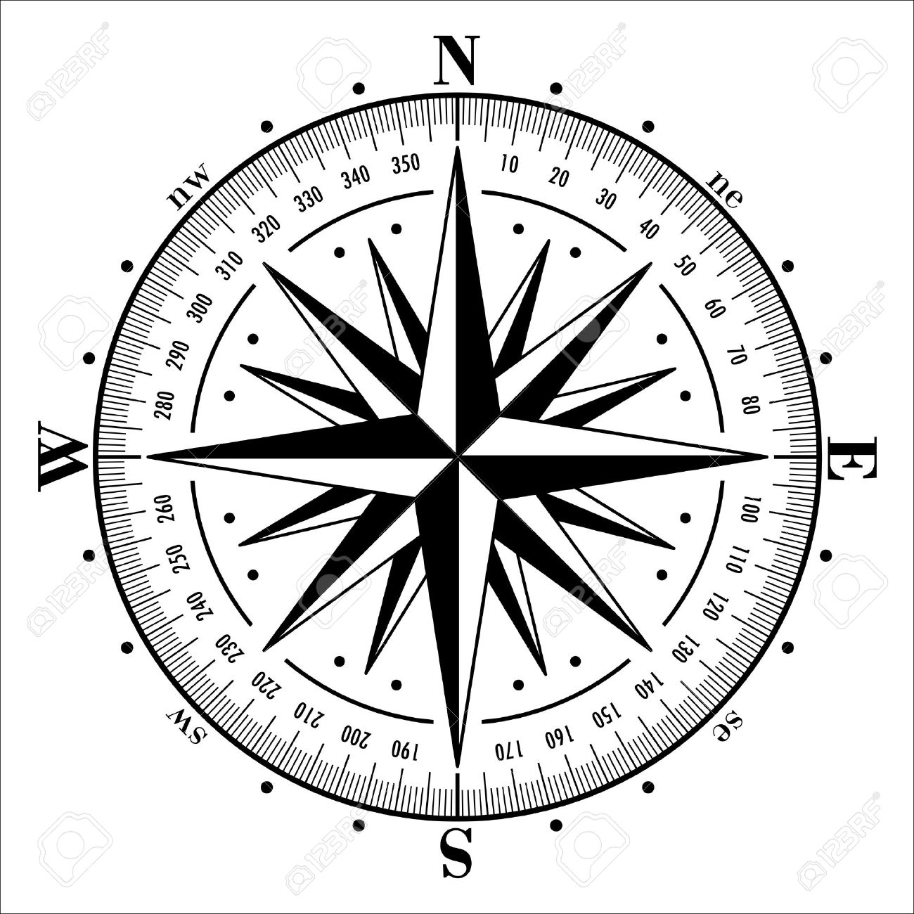 コンパス ローズ白で隔離されます ベクトル イラスト のイラスト素材 ベクタ Image