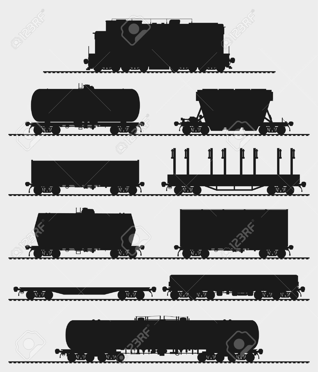 Ferrocarriles Tren Vagones De Mercancías Ferrocarriles Tren Vagones De Mercancías