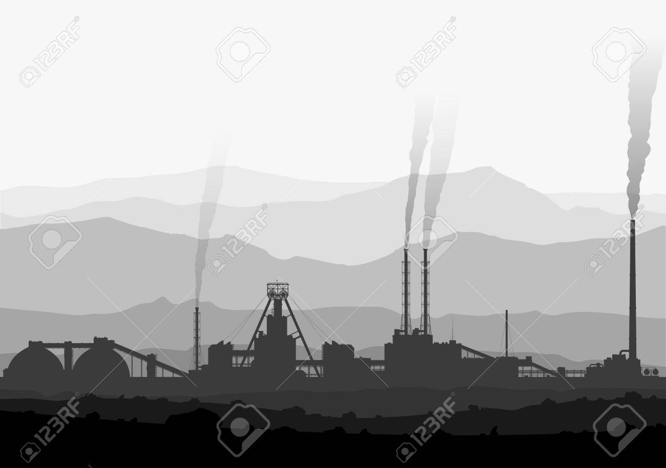 Detail illustration of large smoking manufacturing plant - 43936747 Detail illustration of large smoking manufacturing plant - 43936747