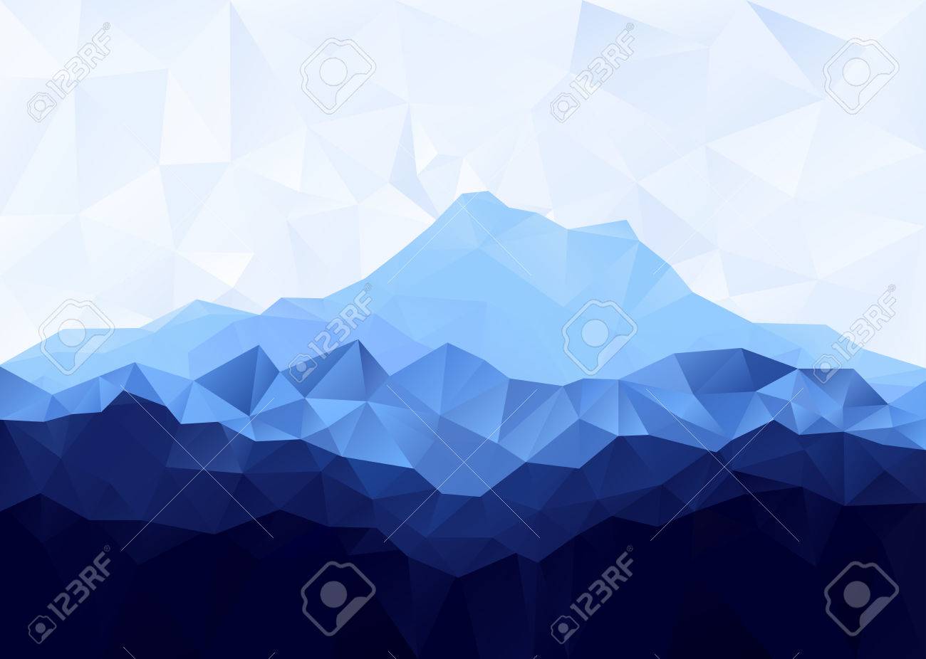 Triangle geometrical background with blue mountain range . Vector illustration. - 44308491 Triangle geometrical background with blue mountain range . Vector illustration. - 44308491