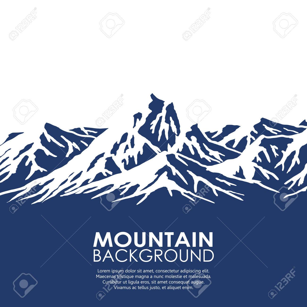 白い背景で隔離の山並み コピー スペース ベクトル イラスト のイラスト素材 ベクタ Image