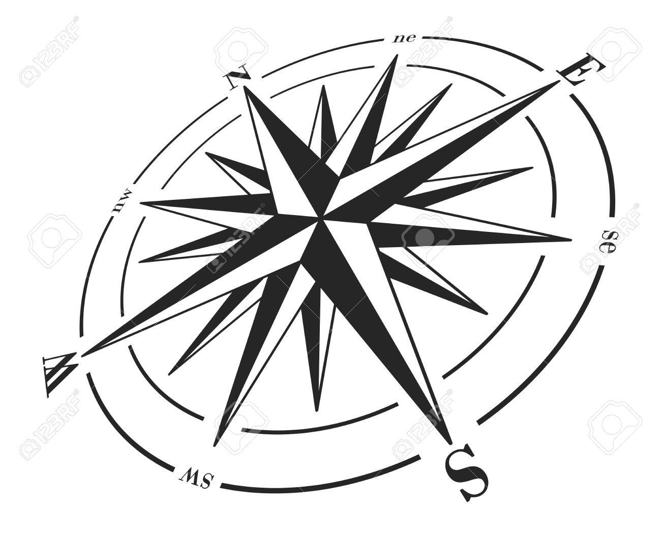 compass rose isolated on white royalty free cliparts vectors and