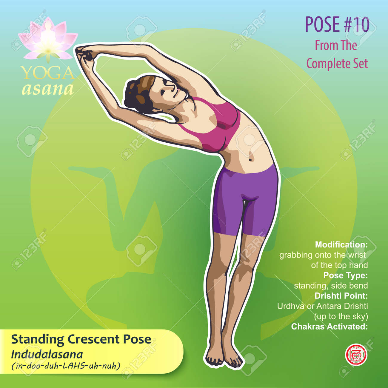 Illustration Of Yoga Exercises With Full Text Description, Names ...