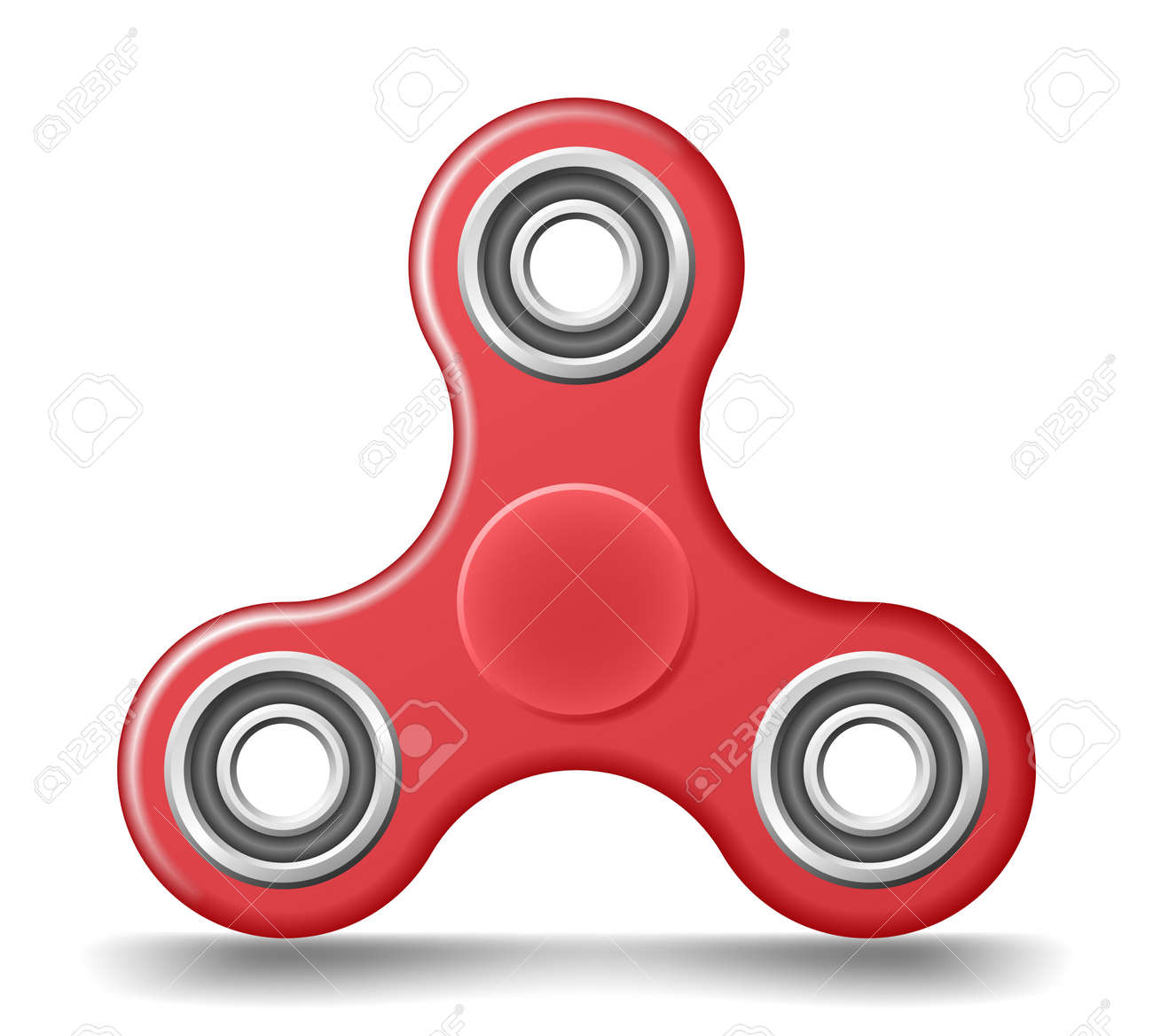 Juguete spinner fidget mano plástico rojo estrés y alivio de la ansiedad. Ilustración de vector realista Juguete spinner fidget mano plástico rojo estrés y alivio de la ansiedad. Ilustración de vector realista