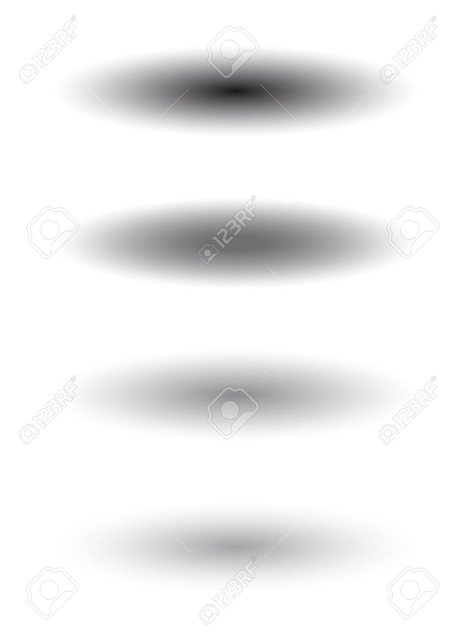 楕円形または円形のリアルな影は 透明な背景に設定されています Web デザイン要素の柔らかい滑らかなエッジを持つシャドウ ベクトルイラスト のイラスト素材 ベクタ Image