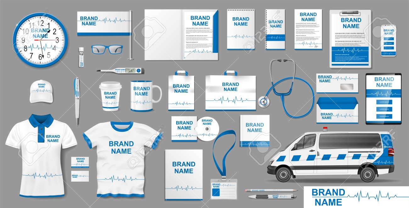 Download Corporate Medical Clinic Branding Identity Template Design Pharmacy Royalty Free Cliparts Vectors And Stock Illustration Image 125609473