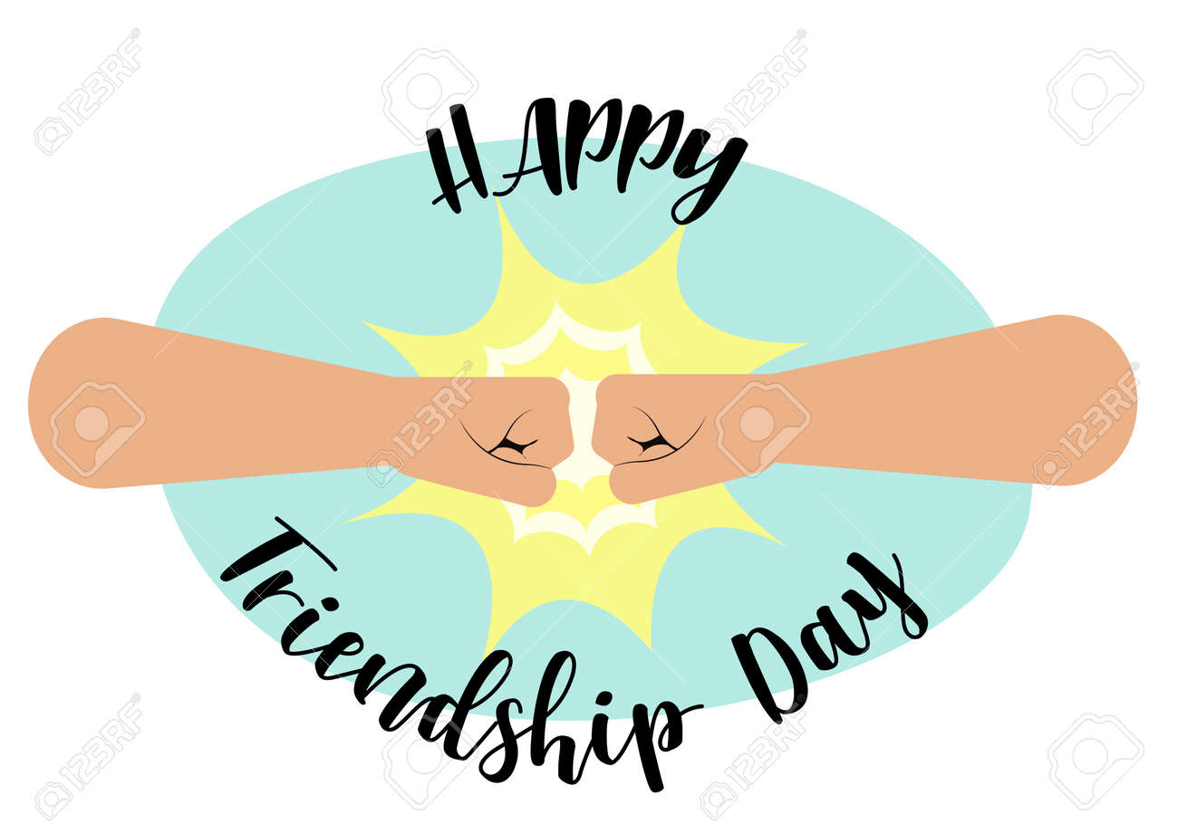 fist bump happy friendship day concept with masculine fraternal