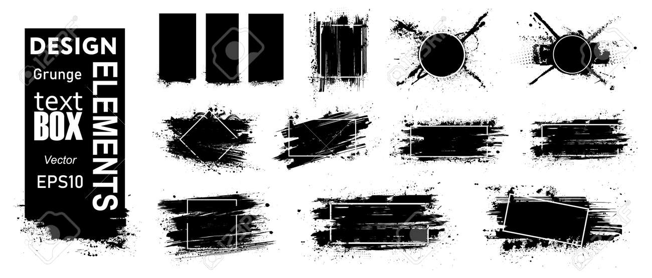 Paint grunge compositions with frame, texting boxes. Black grunge with frame for logo. Dirty design elements, quote box speech template. Black splashes isolated. Street art template set. Vector - 169523032 Paint grunge compositions with frame, texting boxes. Black grunge with frame for logo. Dirty design elements, quote box speech template. Black splashes isolated. Street art template set. Vector - 169523032