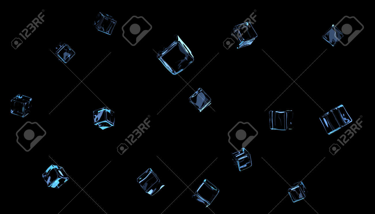 Transparent ice cubes or glass on a black background - 151993727 Transparent ice cubes or glass on a black background - 151993727