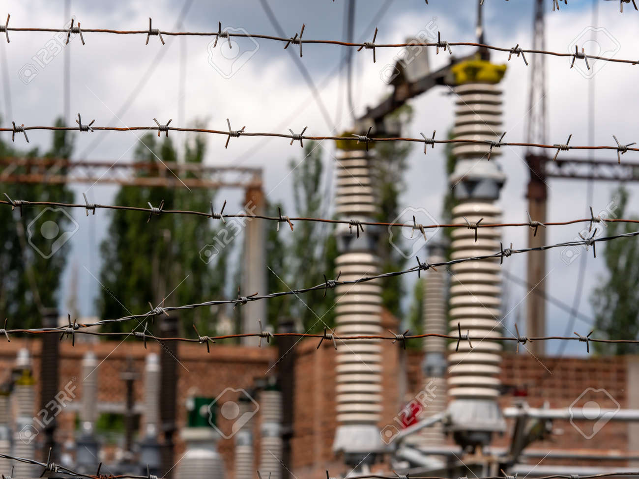 Transformer station near the power station. - 149743455 Transformer station near the power station. - 149743455