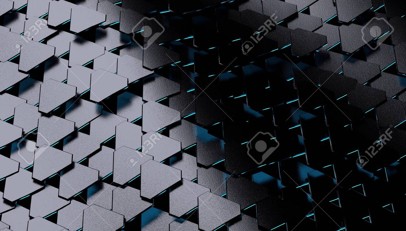 3D render wave texture from triangles moves and shimmers. - 150333556 3D render wave texture from triangles moves and shimmers. - 150333556