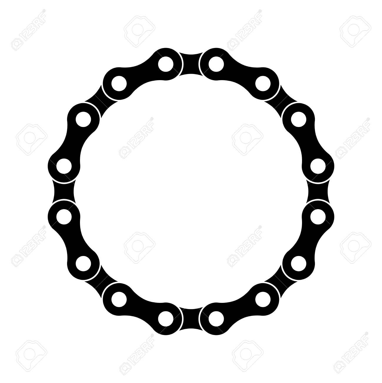 Bicycle chain circle on a white background - 93124980 Bicycle chain circle on a white background - 93124980