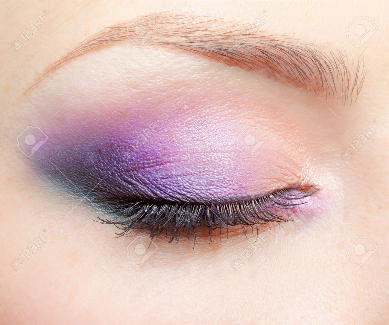 close-up portrait of young beautiful woman's eye zone make-up - 12341943 close-up portrait of young beautiful woman's eye zone make-up - 12341943