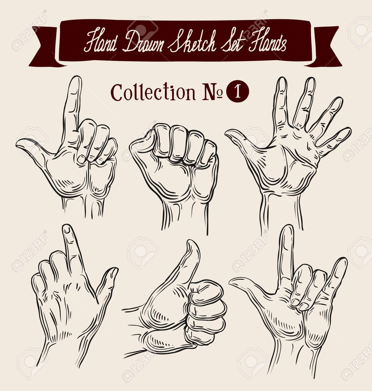 手描き手と腕 のイラスト素材 ベクタ Image 4928