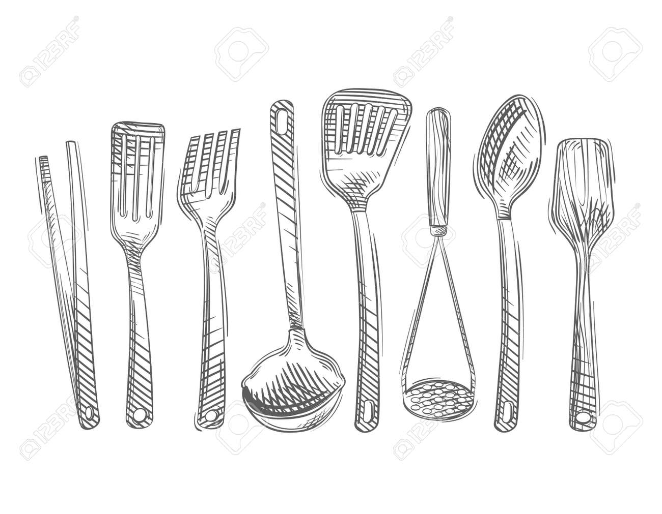 kitchen utensils vector kitchen utensils vector hand drawn of