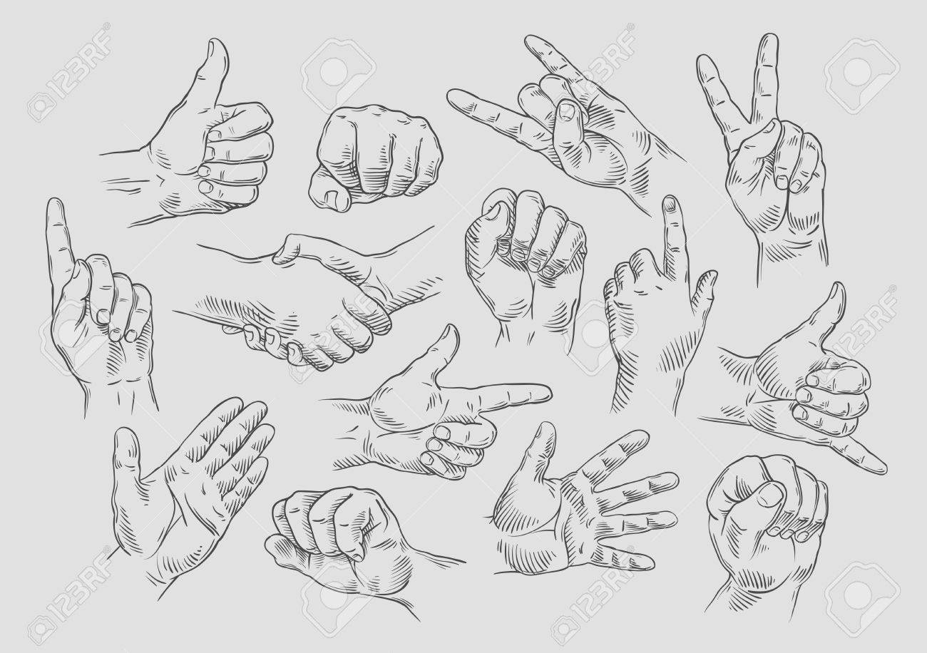 hands icons set on gray background. vector illustration - 53583848 hands icons set on gray background. vector illustration - 53583848